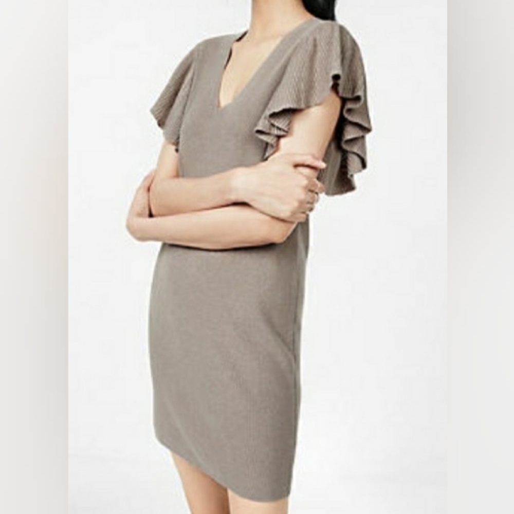 Express Flutter Sleeve Sweater Dress